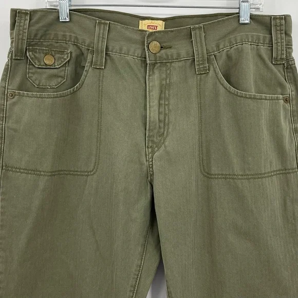 Women’s Levi’s Green Cotton Twill Pant 16 Long - Picture 3 of 8